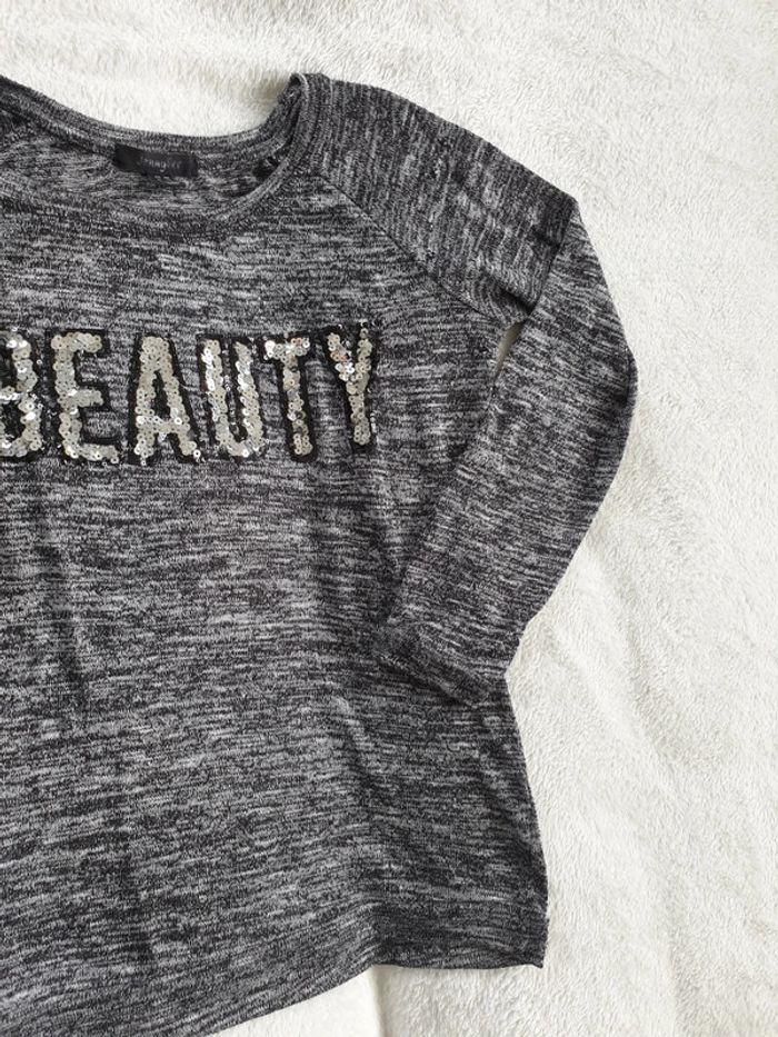 T-shirt manches 3/4 fille gris XS - photo numéro 5