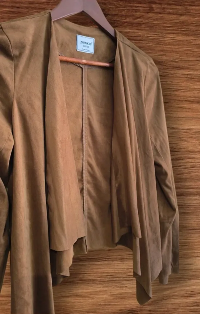 🌟 Veste camel effet suédine - Taille S 🌟 - photo numéro 3