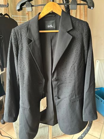 Veste tailleur a sequins noir Adl