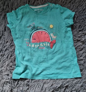 T-shirt turquoise imprimé 92cm