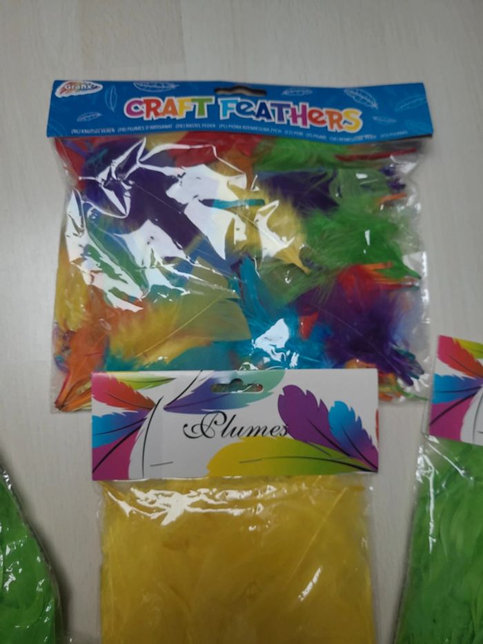 lot 4 sachets plumes colorées - photo numéro 3