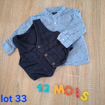 #lot 33 - ensemble cérémonie chemise avec gilet