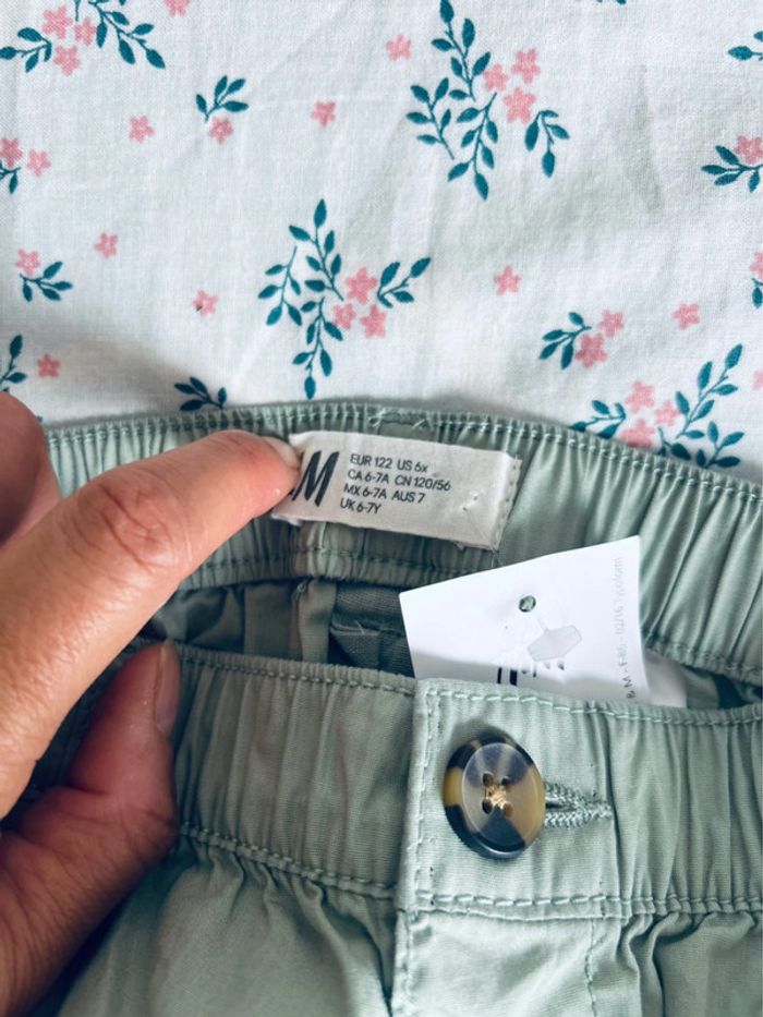 Short kaki coton fille décontracté neuf étiquette taille 6/7ans - photo numéro 4