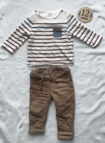 Ensemble t-shirt marinière + jeans👕👖