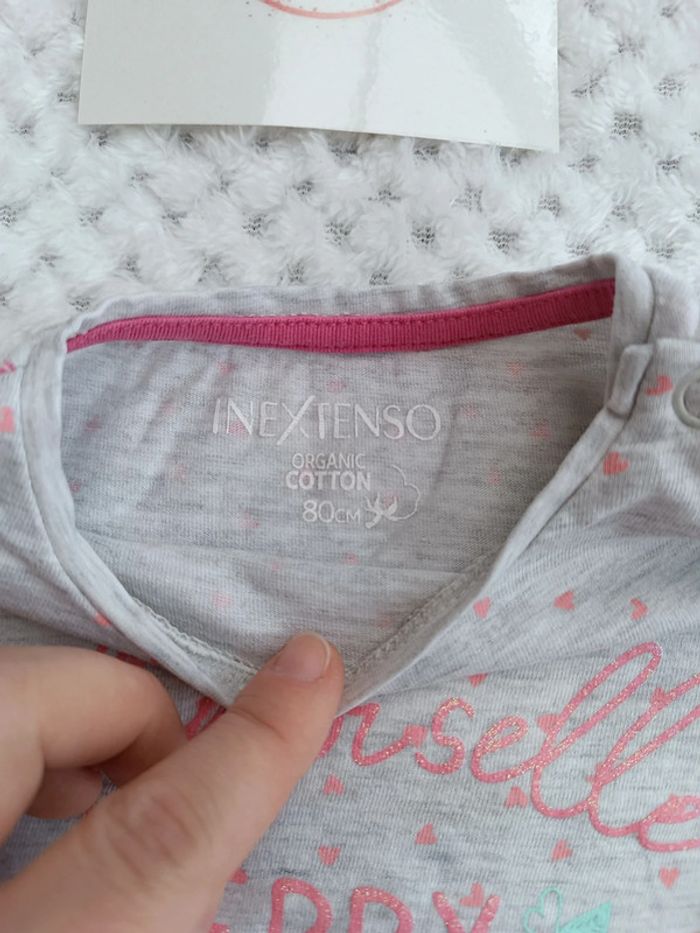 T-shirt Gris Clair In Extenso 18 Mois – Mademoiselle Cherry - photo numéro 3
