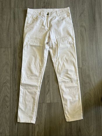 Jean denim skinny slim blanc T38 M