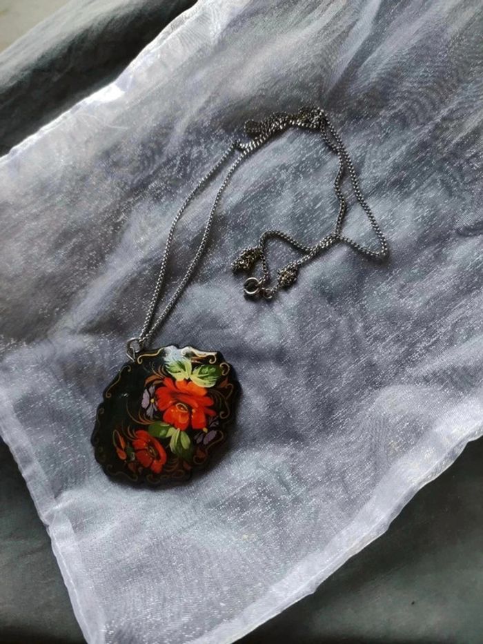 Pendentif bois vintage - photo numéro 3