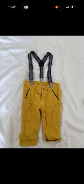 Pantalon jaune avec bretelles Obaibi
