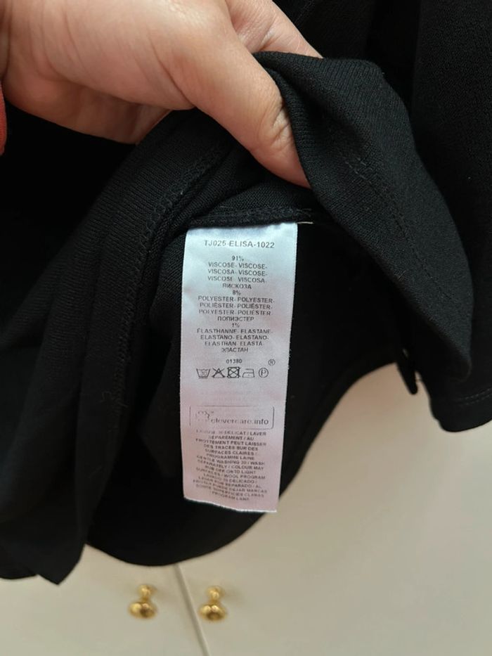 Blouse t-shirt Elisa viscose Carol noir - manches 3/4 taille xs - photo numéro 7
