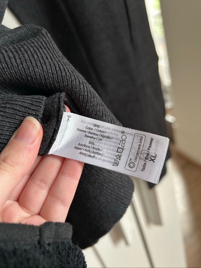 Pull gris chiné Col V Homme #b.a. Basic Taille XL - photo numéro 6