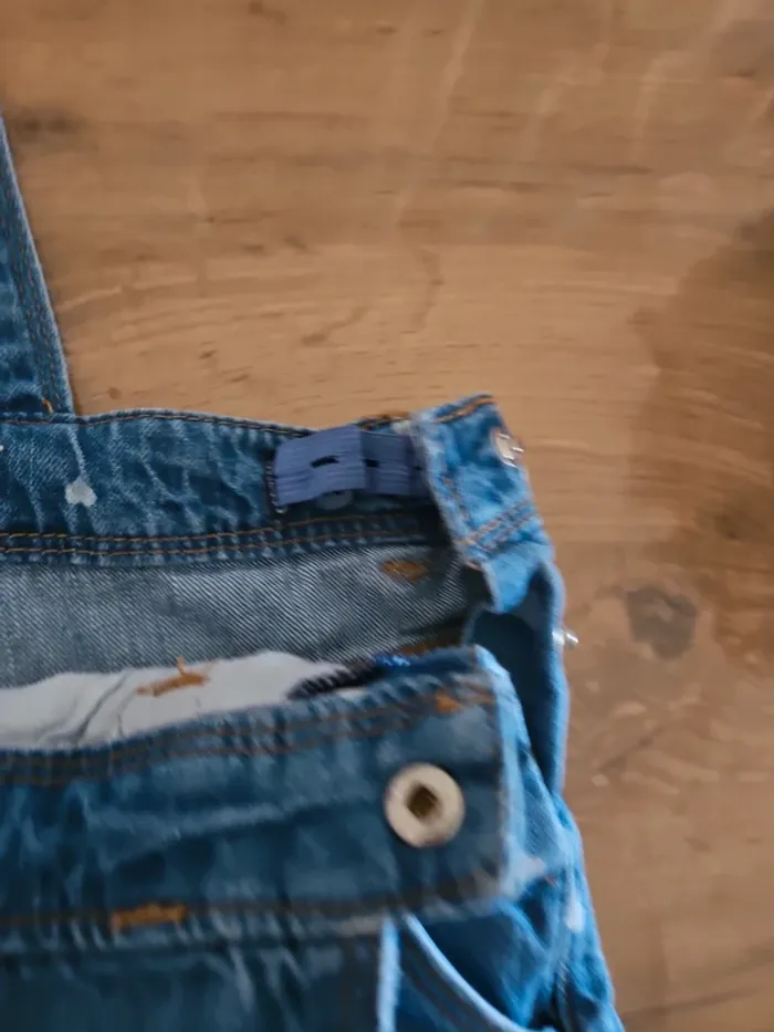 Combinaison short en jeans fille 10 kiabi - photo numéro 5