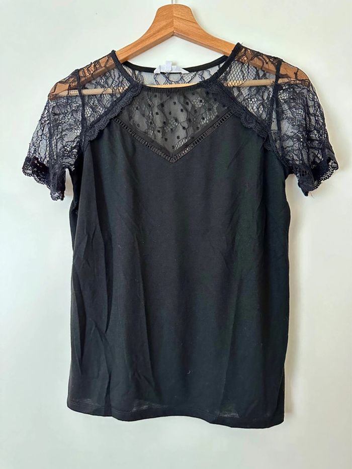 Blouse manches courtes noir XS