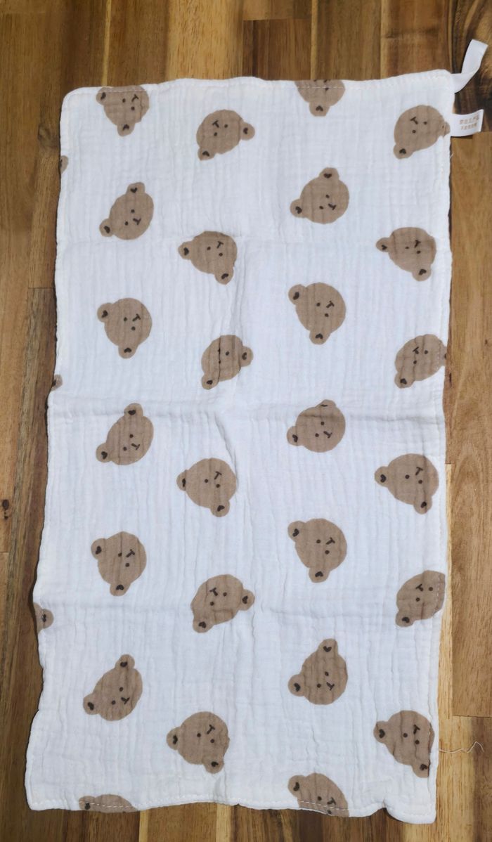 Lot de 3 langes ourson - 100% coton - 25x48cm - photo numéro 2