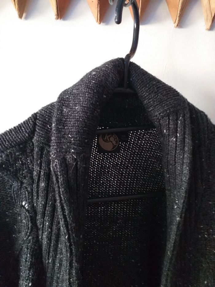 Gilet torsadé gris moucheté - photo numéro 3