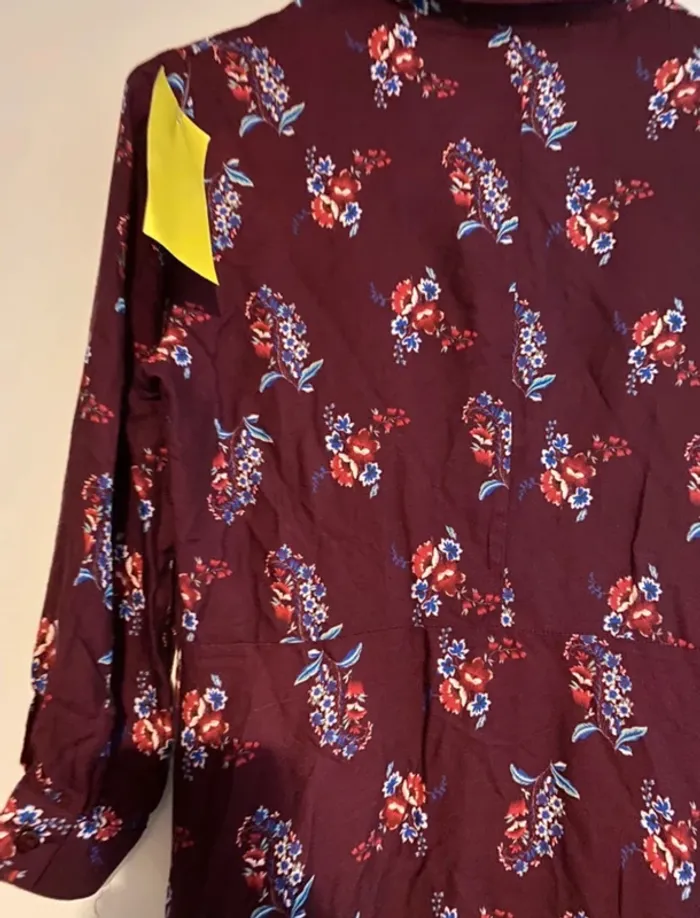 Robe Promod bordeaux fleurie – taille 34 – neuve - photo numéro 8