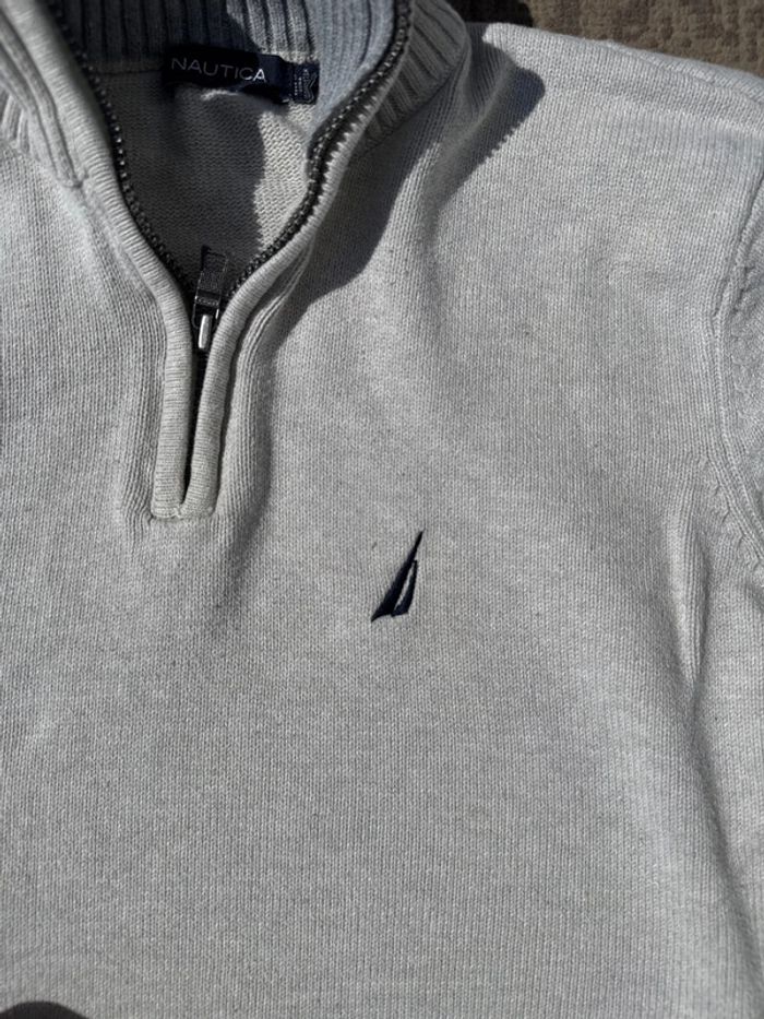 Pull Nautica gris col zippé - Taille M - photo numéro 4