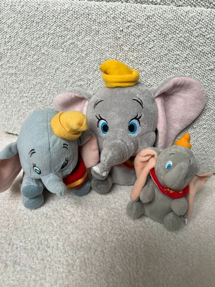 Lot de 3 éléphants Dumbo