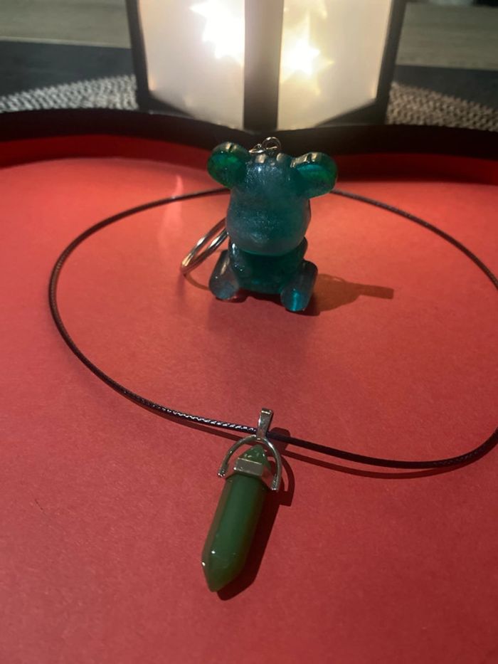 Pendentif pierre charkra + porte clefs - photo numéro 3