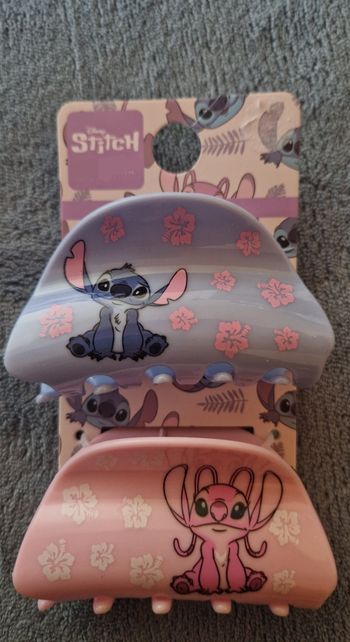 Lot de 2 pinces à cheveux Stitch et Angel