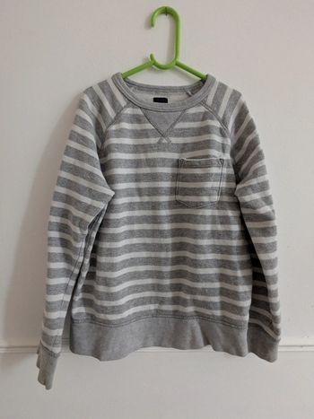 Pull rayé gris et blanc 8 ans Gapkids