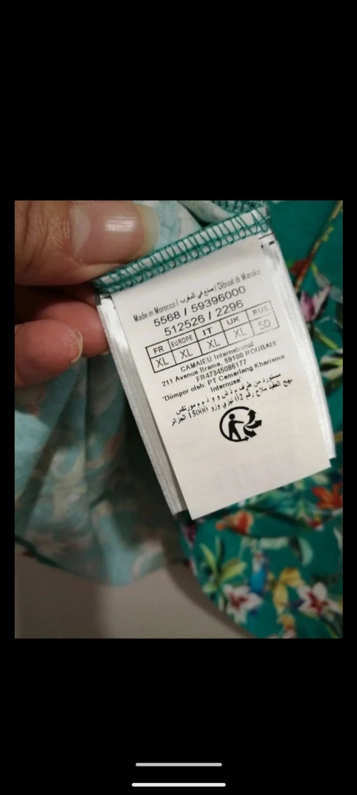 Robe Camaïeu imprimé fleuri épaules dénudées. Taille XL - photo numéro 5
