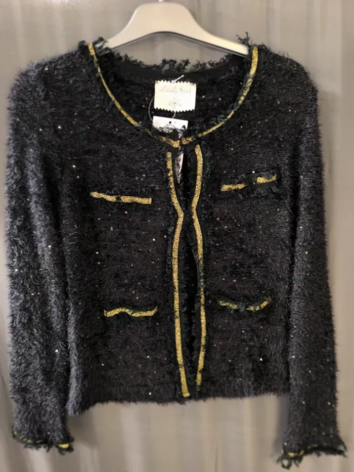 339512 gilet noir sequin femme 36 lovely sud - photo numéro 2