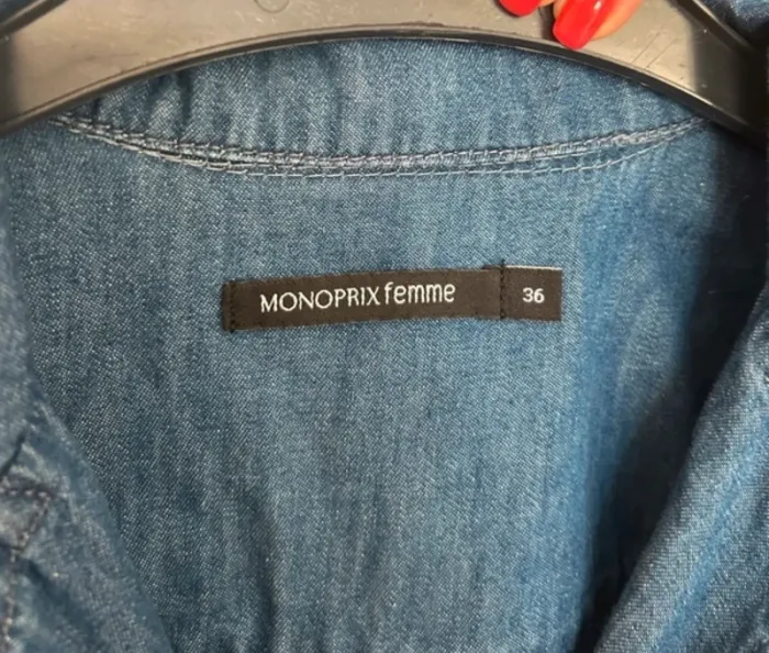 Monoprix, combinaison en jean bleu denim taille 36 - photo numéro 5
