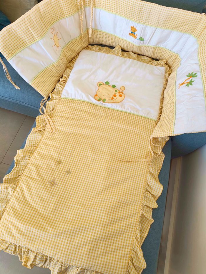 Parure de lit Bébé vichy broderies savane - photo numéro 3