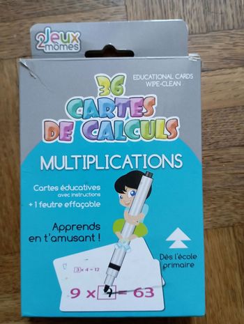 Cartes de calculs multiplication 