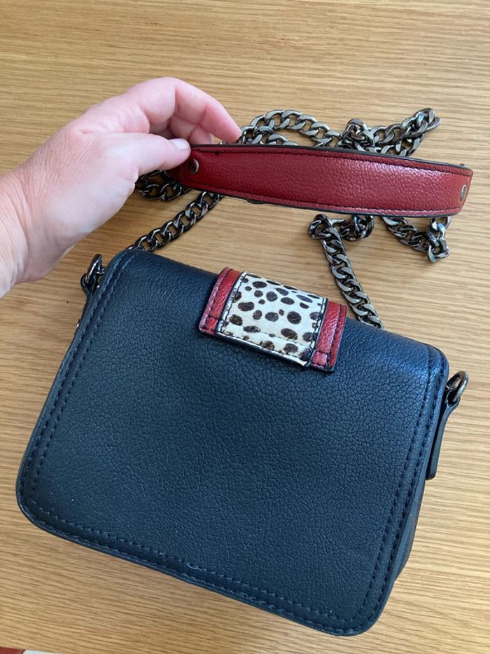 Neuf Sac à main cuir noir et rouge - photo numéro 4