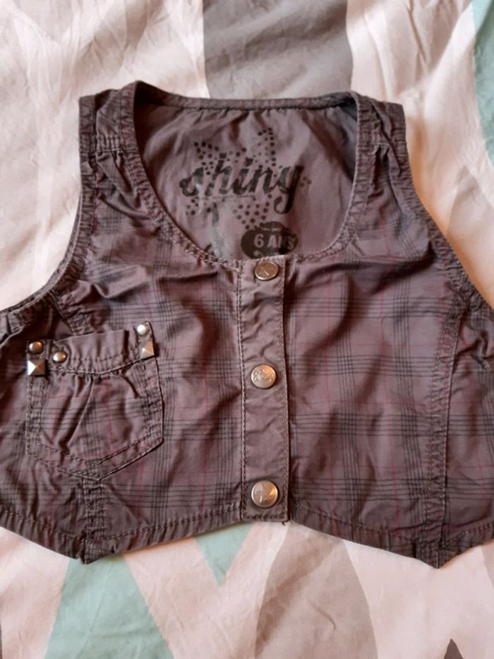 Boléro gris et rose 6 ans