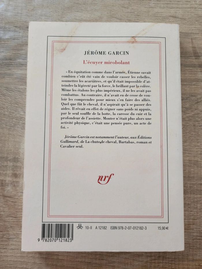 Livre broché "l'écuyer mirobolant" de Jérôme Garcin - photo numéro 2