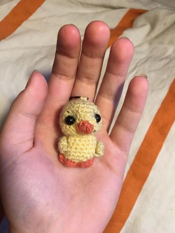 Porte clé poussin crochet fais mains