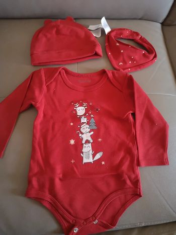 Lot 3 pièces rouge Noël 18 mois 🎄