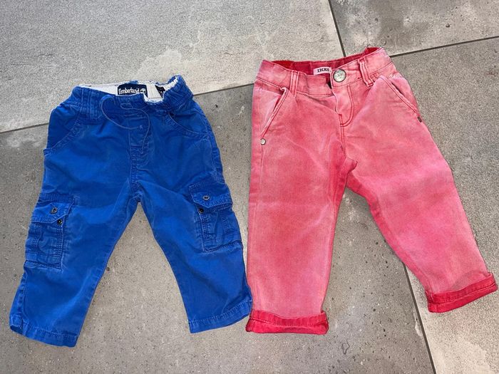Lot 2 pantalons timberland / Ikks 12 / 18 mois