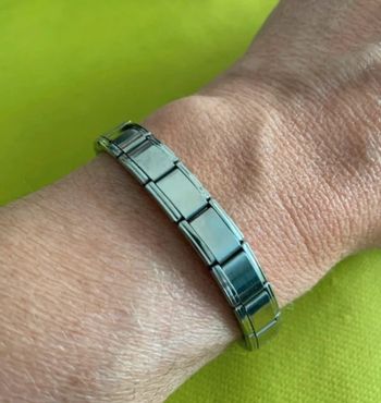 Bracelet vintage mixte en acier inoxydable argenté