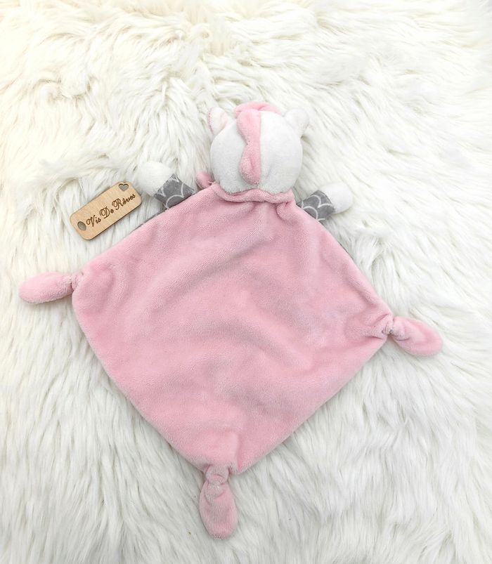 Doudou mouchoir sirène licorne Mots d'enfants - photo numéro 3