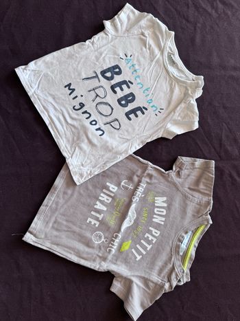 Lot 2 t-shirt été 18 mois Bébé mignon