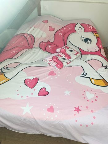 Housse 2 places licornes 