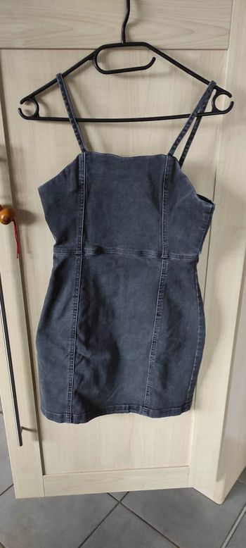 Robe bretelles en jean gris foncé elasthane Liberto 16 ans