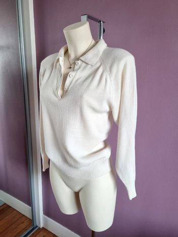 Pull en laine crème vintage