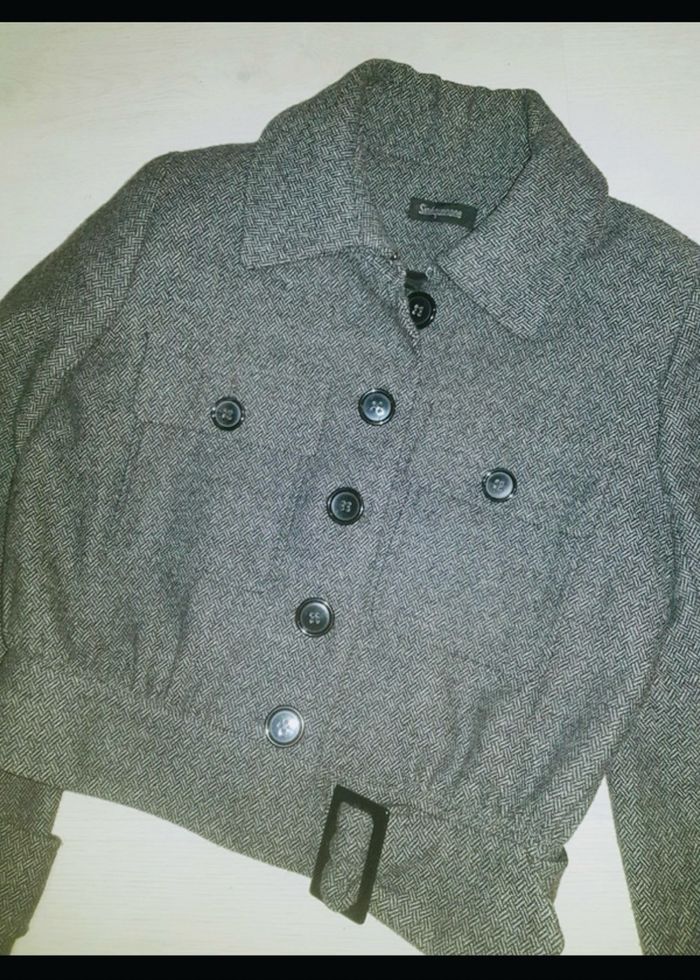 Veste tweed paletot ceinturée Sinequanone neuve - photo numéro 2
