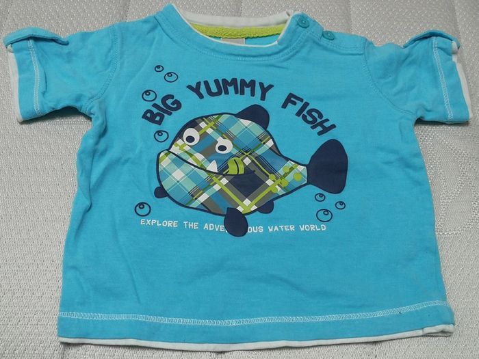 T-shirt MC bleu Baby club 6M