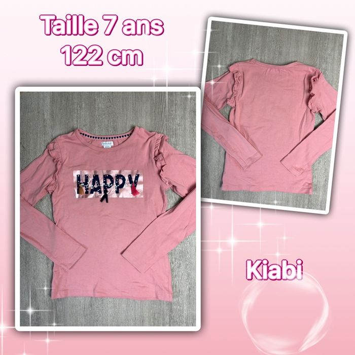 T-shirt ML happy taille 7 ans 122 cm