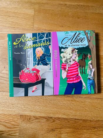 Livre Alice et les diamants et Alice et le cheval bibliothèque rose verte numéro 459 et 1