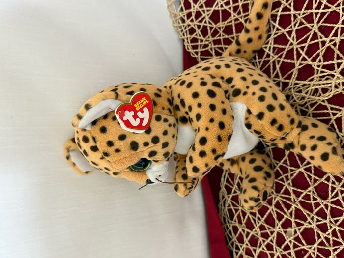 Peluche - Ty Beanie Bellies - Lloyd le guépard - 30 cm - Yeux bleus pailletés - photo numéro 3