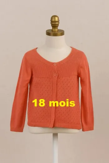 Gilet corail Pat et Ripaton Taille 18 mois