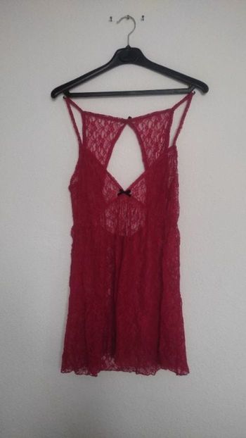 Nuisette dentelle rouge