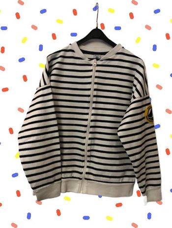 Gilet zippé marin oversize 10 ans - Petit Bateau