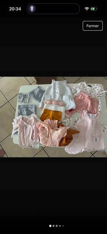 Lot vêtements bébé 1 mois 